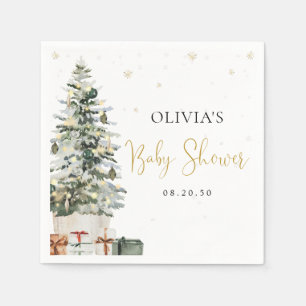 Weihnachtsbaum-Baby-Shower-Papier-Servietten Serviette