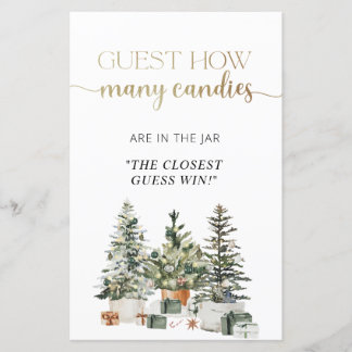 Weihnachtsbaum-Baby-Shower-Ratespiel für Babynahru