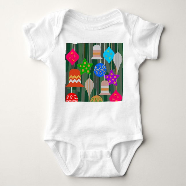 Weihnachtsbaum Baby Strampler (Vorderseite)