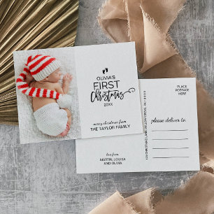 Weihnachtsbaum Baby's erstes Weihnachtsjubiläum Feiertagspostkarte