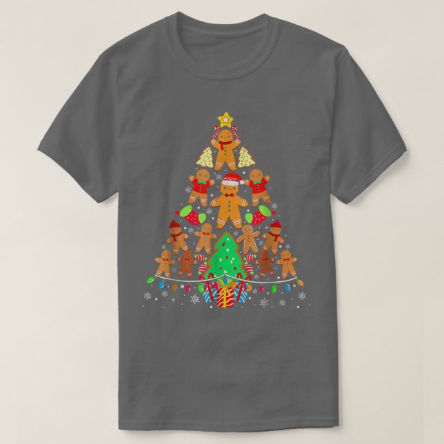 Weihnachtsbaum Baking Gingerbrot Keks T-Shirt (Design vorne)