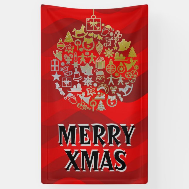 Weihnachtsbaum-Ballverzierungen + Ihre Ideen Banner (Vertikal)