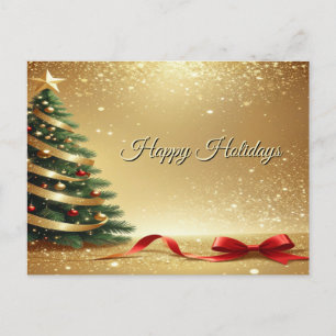 Weihnachtsbaum Bänder Feiertags Postkarte