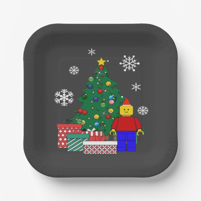Weihnachtsbaum Baseball Pappteller (Vorderseite)