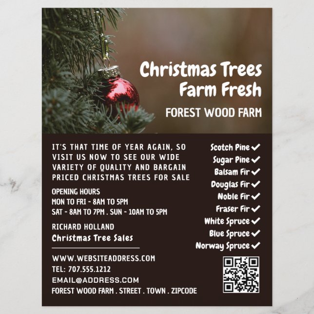 Weihnachtsbaum Bauble, Verkauf von Weihnachtsbaume Flyer (Vorne)
