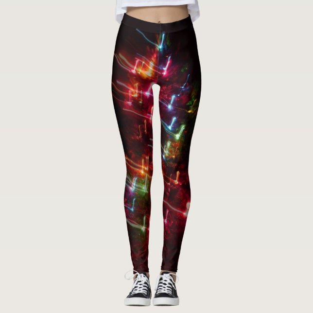 Weihnachtsbaum beleuchtet Leggings (Vorderseite)
