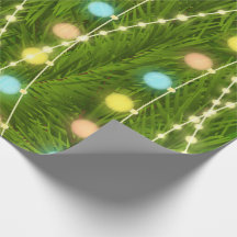 Weihnachtsbaum beleuchtet Packpapier