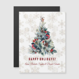 Weihnachtsbaum Berries Holiday wünscht Monogram Magneteinladung