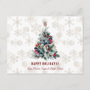 Weihnachtsbaum Berries Holiday wünscht Monogram Postkarte