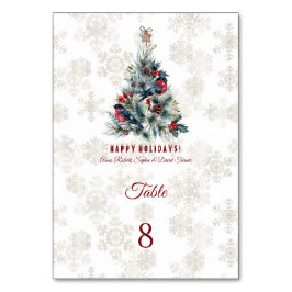 Weihnachtsbaum Berries Holiday wünscht Monogram Tischnummer