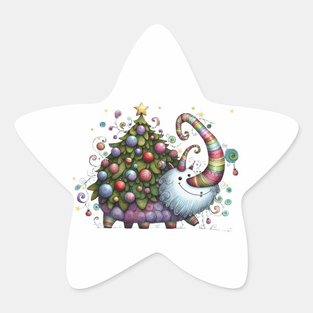 Weihnachtsbaum-Besticker Stern-Aufkleber (Vorderseite)