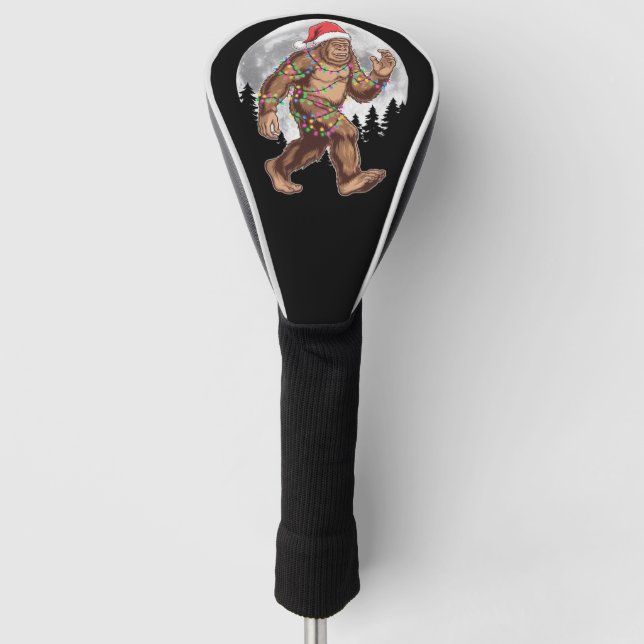 Weihnachtsbaum Bigfoot Weihnachten Lichter Xmas Sa Golf Headcover (Vorderseite)