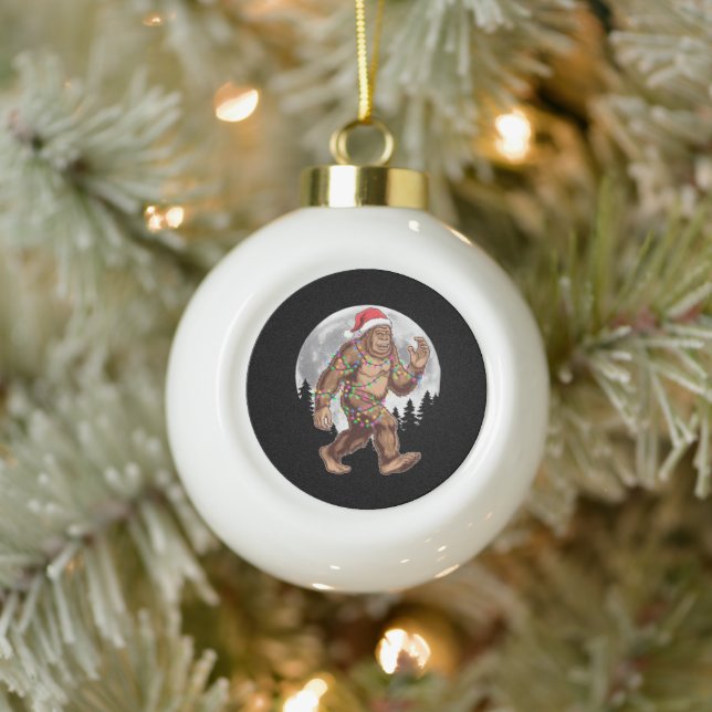 Weihnachtsbaum Bigfoot Weihnachten Lichter Xmas Sa Keramik Kugel-Ornament (Baum)