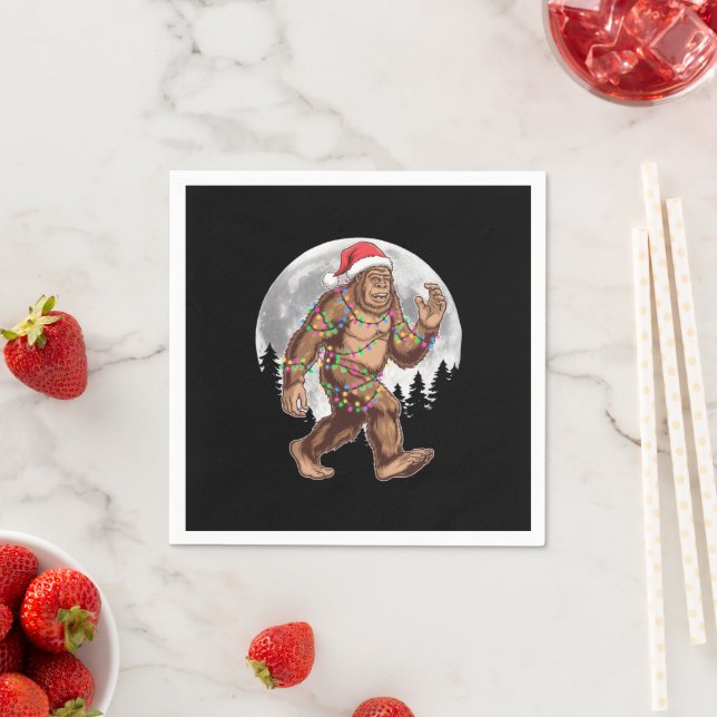 Weihnachtsbaum Bigfoot Weihnachten Lichter Xmas Sa Serviette (Beispiel)