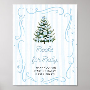 Weihnachtsbaum Blau Baby Shower Bücher für Baby Poster
