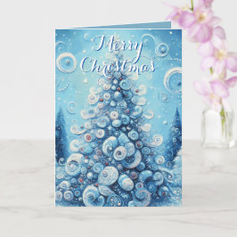 Weihnachtsbaum Blau Personalisiert Weihnachten Karte