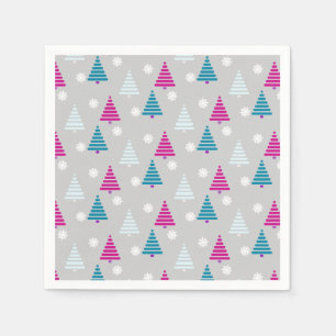 Weihnachtsbaum blau pink, einfach serviette