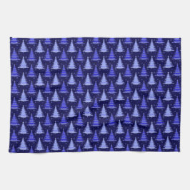 Weihnachtsbaum Blaue Muster Design Geschirrtuch