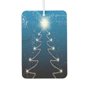 Weihnachtsbaum Blauer Himmel Glänzende Sterne Rust Autolufterfrischer