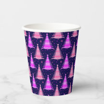 Weihnachtsbaum Blaurosa Muster Design