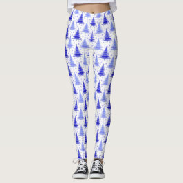 Weihnachtsbaum Blue Periwinkle Muster Design Leggings