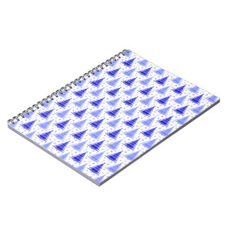 Weihnachtsbaum Blue Periwinkle Muster Design Notizblock