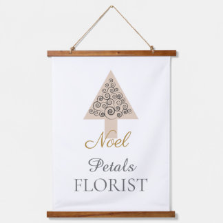 Weihnachtsbaum Boutique Florist Branding, Noel Wandteppich Mit Holzrahmen