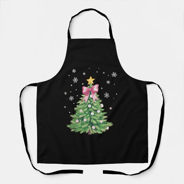 Weihnachtsbaum Bow Xmas Urlaub Schürze (Vorderseite)