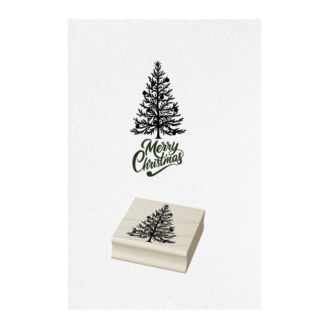 Weihnachtsbaum-Briefmarke Gummistempel (Christmas Tree Ornament Stamp)