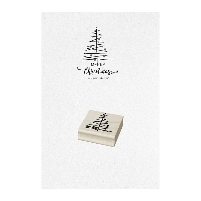 Weihnachtsbaum-Briefmarke Gummistempel (christmas tree stamp, ornament stamp, holiday stamp, festive stamp, decorated tree stamp, )
