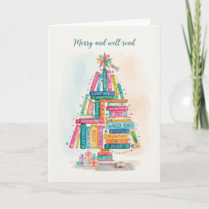 Weihnachtsbaum Buch Aquarell-Wash Karte