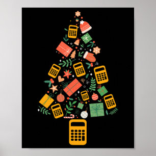 Weihnachtsbaum Buchhalter Rechner Finanzen Chris Poster