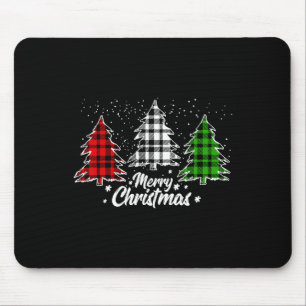 Weihnachtsbaum Büffel Karo Rot Weiß Grün Xmas Mousepad