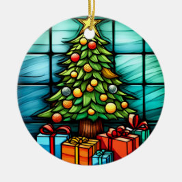 Weihnachtsbaum Buntglas-Stil Keramik Ornament