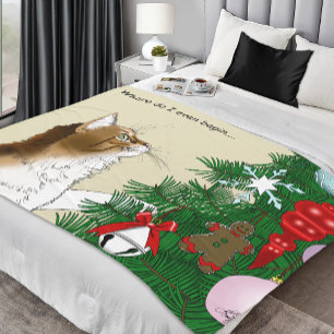 Weihnachtsbaum Calico Cat Ornaments Funny Fleecedecke