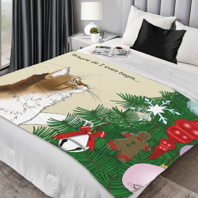 Weihnachtsbaum Calico Cat Ornaments Funny Fleecedecke (Von Creator hochgeladen)
