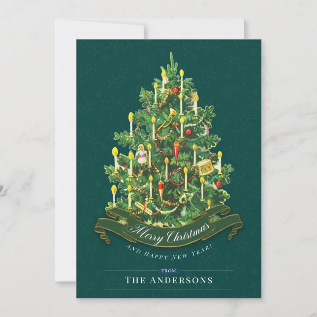 Weihnachtsbaum Classic Green Custom Card (Vorderseite)