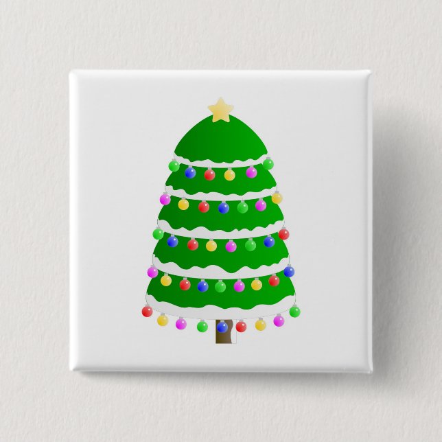 Weihnachtsbaum-Clipart Button (Vorderseite)