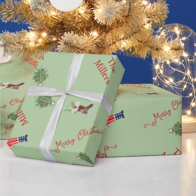 Weihnachtsbaum Cocoa Pferd Spielzeuge Grüne Famili Geschenkpapier (Feiertage)