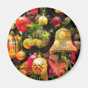 Weihnachtsbaum Collage Künstlerisch Bunt Festlich Magnet