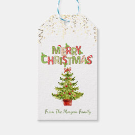 Weihnachtsbaum, Confetti, Frohe Weihnachten Geschenkanhänger
