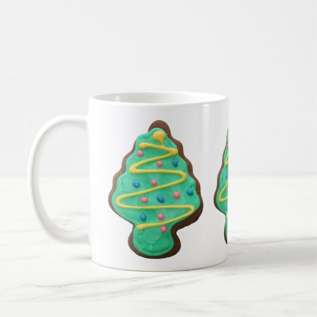 Weihnachtsbaum-Cookie-Tasse Kaffeetasse (Links)