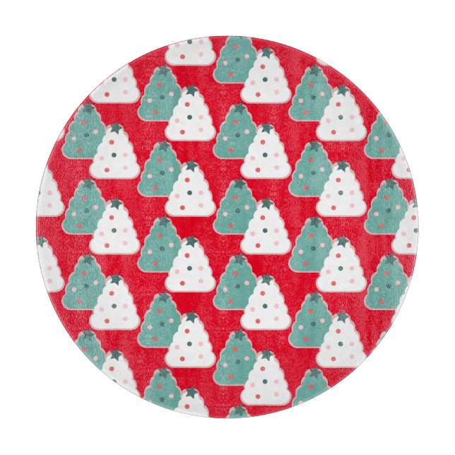 Weihnachtsbaum Cookie Teig hausgemachte Mix Rot Schneidebrett (Vorderseite)