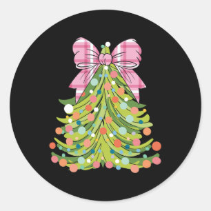 Weihnachtsbaum Coquette Bow Pink Weihnachtsmann Wo Runder Aufkleber