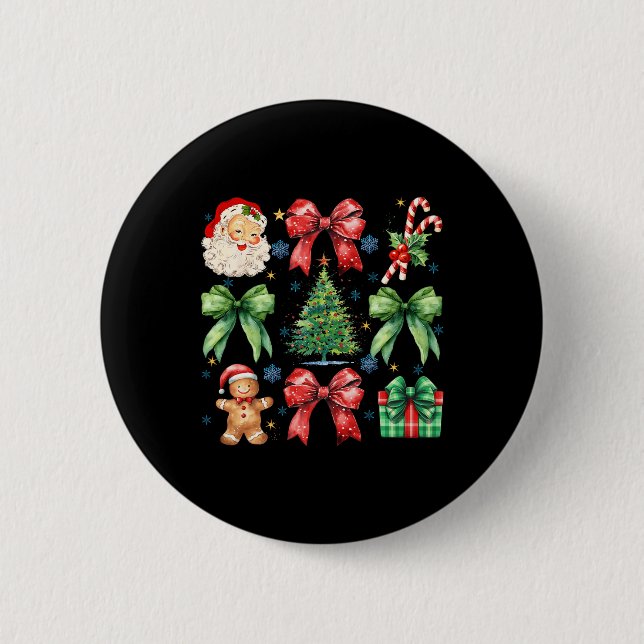 Weihnachtsbaum Coquette Bow Santa Claus Candy Button (Vorderseite)
