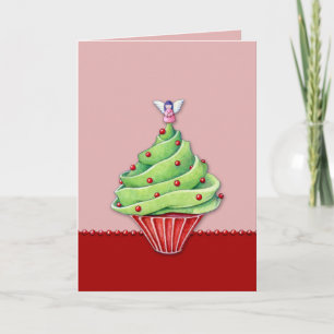 Weihnachtsbaum Cupcake Red2 Karte