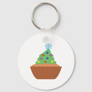 Weihnachtsbaum-Cupcake Schlüsselanhänger