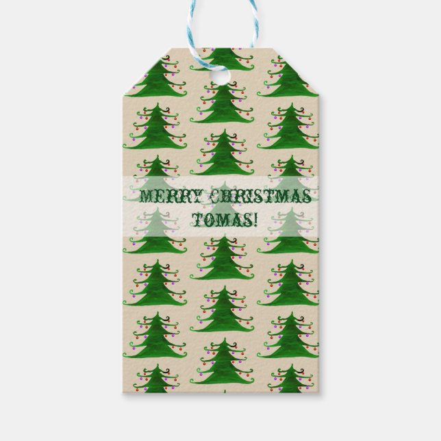 Weihnachtsbaum Custom Gift Tags Geschenkanhänger (Vorderseite)