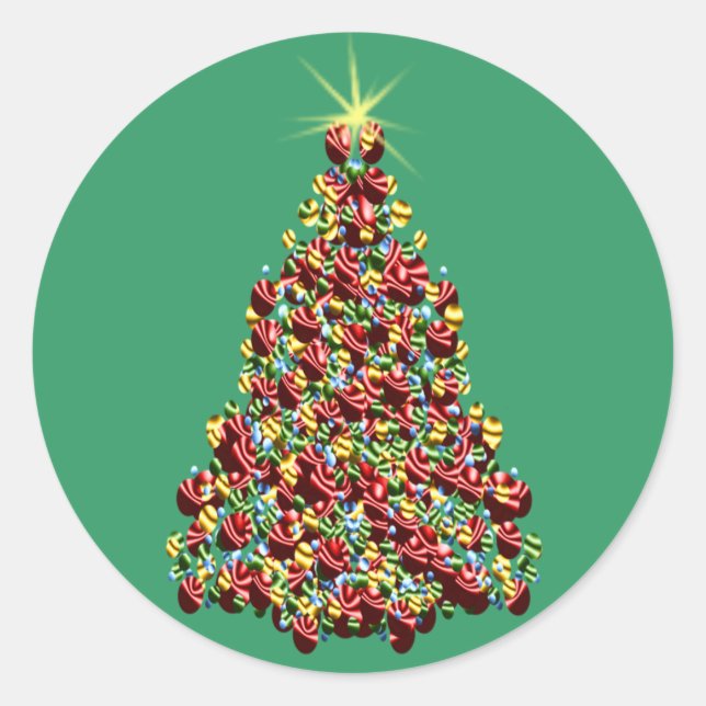 Weihnachtsbaum Custom Holiday Card Stickers (Vorderseite)
