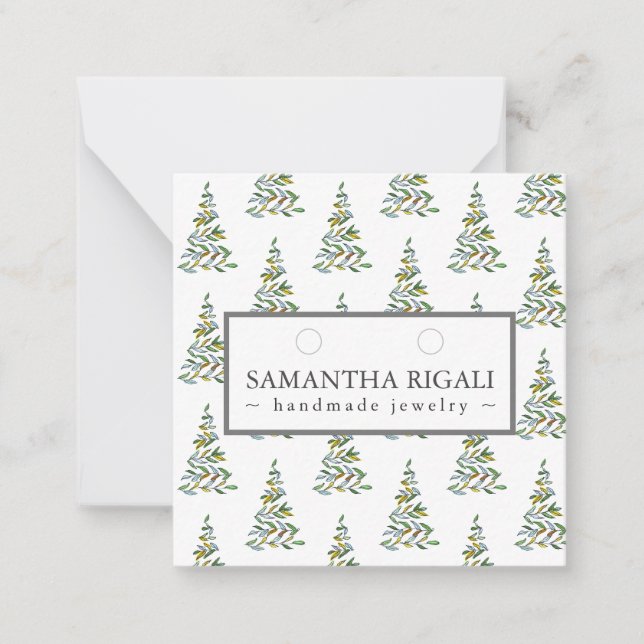 Weihnachtsbaum Custom Jewelry Display Cards Mitteilungskarte (Vorderseite)